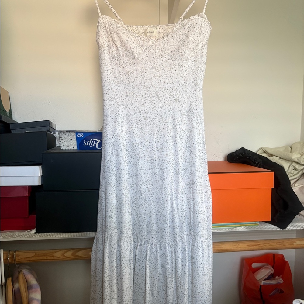 Aritzia White Floral Maxi Dress